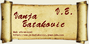 Vanja Bataković vizit kartica